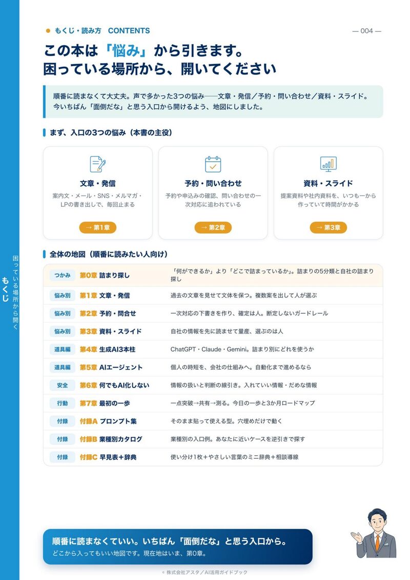 AI活用ガイドブックの中ページ・立ち読み1